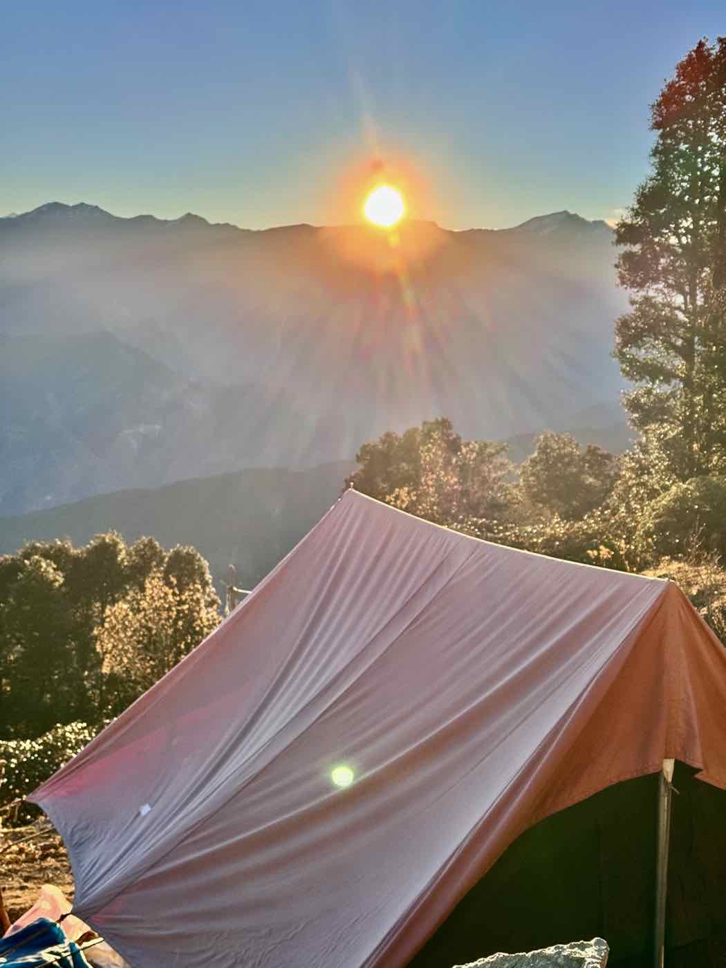 Panchachuli peaks seen from the SamathaStay rooftop