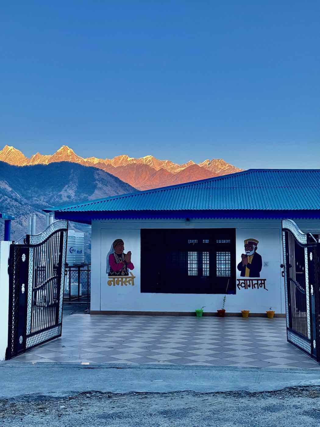 Snow-covered Panchachuli range near SamathaStay, Munsiyari