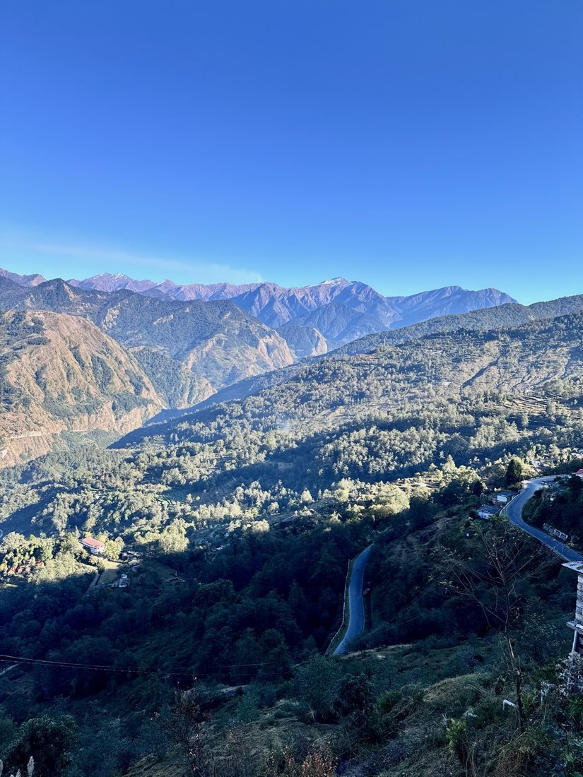Panchachuli mountain and valley view from SamathaStay